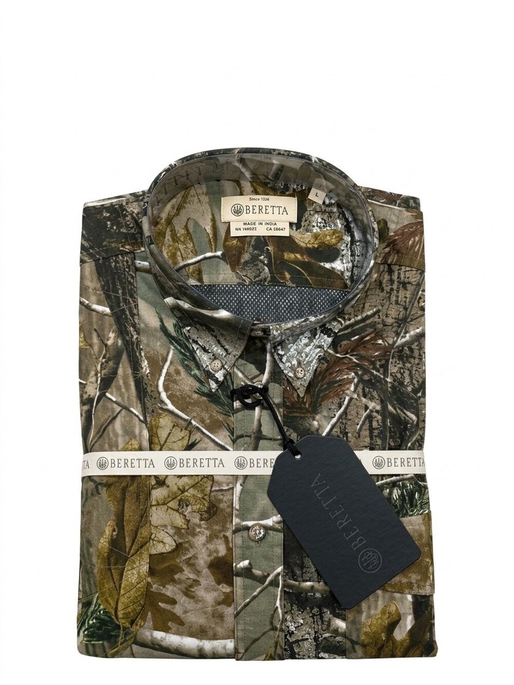 Beretta Mens Large Camo Vented Shooting Shirt Long Sleeve Button Down NWT